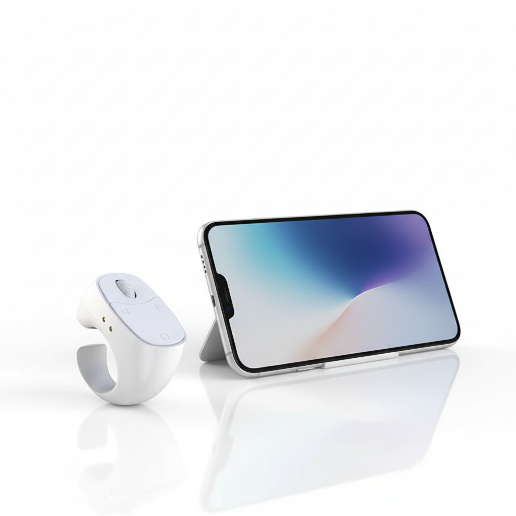 Remote Control Wireless Bluetooth Roller Fingertip Ring Portable Mobile Selfie Mice Video Automatic Page Turner Browsing Ring