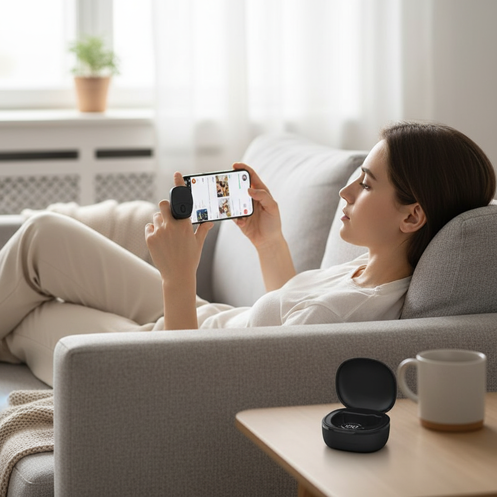 Remote Control Wireless Bluetooth Roller Fingertip Ring Portable Mobile Selfie Mice Video Automatic Page Turner Browsing Ring