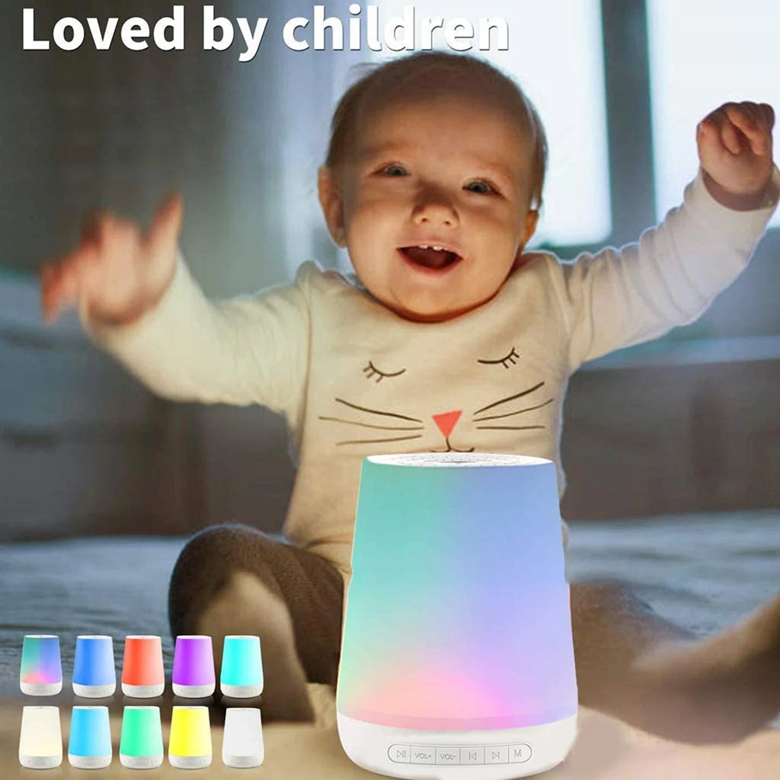 Transform Your Baby's Sleep with the MBZ085 White Noise Machine: 28 Soothing Sounds & Colorful Night Lights